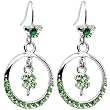 Shamrock Green Clover Hoop Earrings