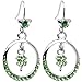Shamrock Green Clover Hoop Earrings title=