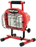 Designers Edge L-38DB 600-Watt Double Bulb Halogen Portable Power Light, Red