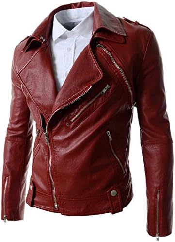 TccTccMall Mens British Style PU Leather Jackets Removable Coats Outwear