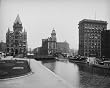 Erie Canal at Salina Street, Syracuse, ca. 1904 - Exceptional Print of a Vintage Photochrom Image from the Library of Congress Collection