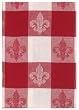 100% Cotton Jacquard Fleur De Lis Ruby Red Dishtowel 18" X 28" Set / 6