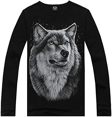 Zon-E Men's 3D Wolf Printed Cool Long Sleeve Sport Sweater (XXL)