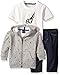 Nautica Baby Boys' Three Piece Set with Fleece Hoodie, Tee, and Denim Jean