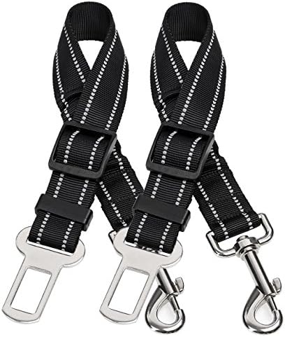 Poniie Adjustable Pet Dog Car Vehicle Safety Restraints Seat Belt Harness (Bungee design, Durable Nylon Fabric)