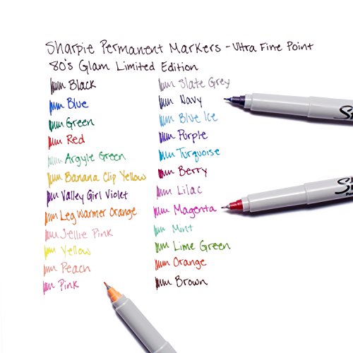 Sharpie Ultra Fine Point Permanent Markers, 24-Pack, 80's Glam Assorted Colors (32893PP) - Thumbnail 3