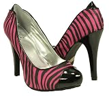 Pink Zebra Black Patent Sexy Classic Pumps
