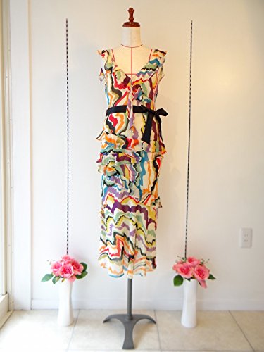 ワンピース ロング アンソロポロジー シルク カラフル フリル ロング ノースリーブ S~Mサイズ by株式会社キングアンドクイーン