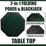 2 in 1 Folding Poker & Blackjack Table Top -