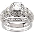14K White Gold Diamond Wedding Set Semimount - 1.06 Ct. - CENTER STONE NOT INCLUDED