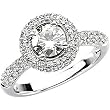 14K White Gold Diamond Engagement Ring Semimount - 1.00 Ct. - CENTER STONE NOT INCLUDED