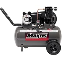 Maxus EX8300 15 Amps / 14.5 Amps 2 Horsepower 20 Gallon Wheeled Oiled Single Hot Dog Compressor Dual Voltage 120-Volt / 240-Volt