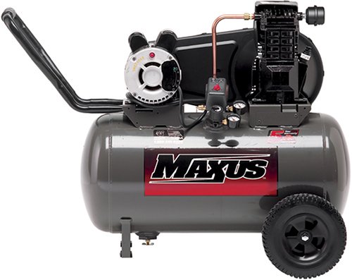 Maxus EX8300 15 Amps / 14.5 Amps 2 Horsepower 20 Gallon Wheeled Oiled Single Hot Dog Compressor Dual Voltage 120-Volt / 240-Volt