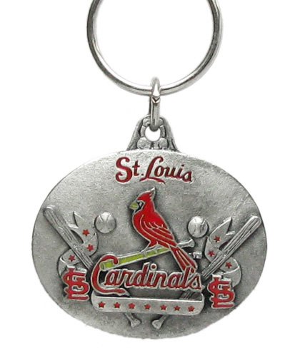 Pewter MLB Team Design Key Ring - St. Louis Cardinals