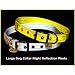 Vedante Super Reflective Dog Collar with Bonus Glow in the Dark Tag (Large, Silver)