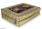 Brass jewelry box, 'Elephant Heralds'