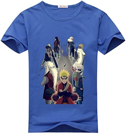 WHYMAX New Pattern Customized NARUTO 3 Logo Kid's Classic T-shirt X-Large/11y-12y Blue
