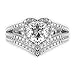 Metal Factory Sterling Silver 925 Cubic Zirconia CZ Heart Engagement Wedding Band Ring 2Pc Set