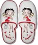 Betty Boop "Bad Dog" Women's White Terrycloth Slippers - Medium/Large