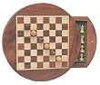 Wood Magnetic Round Chess Set -7"
