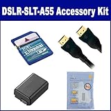 Sony Alpha DSLR-SLT-A55 Digital Camera Accessory Kit includes: SDNPFW50 Bat ....