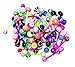 BodyJ4You 45PC Steel Belly Ring Flexible Tongue Barbell Bar 14G Acrylic Assorted Mix Body Jewelry
