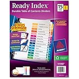 Avery Ready Index Table of Contents Dividers, 15-Tab Set, 6 Sets (11197)