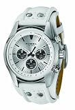Fossil Herren-Armbanduhr Chronograph Leder weiss Sport Gents CH2592