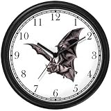 Vampire Bat Wall Clock by WatchBuddy Timepieces (Hunter Green Frame)