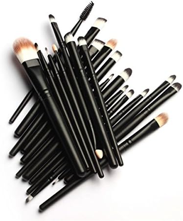Elirona 20 Pcs Makeup Brush Set(Black), Powder Foundation Eyeshadow Eyeliner Lip Concealer Cosmetic Brushes