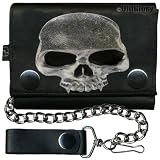 Classic Skull Leather Chain Wallet