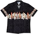 Tiki Surf Board Men's Hawaiian Aloha Shirt in Blue