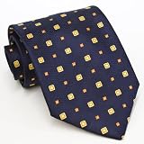 Paul Smith Navy Square Pattern Silk Necktie 75