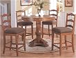 MODERN 5PC 46'' ROUND PUB BAR DINING TABLE W/ 4 CHAIRS
