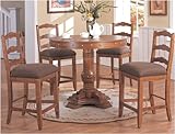 Modern 5pc 46'' Round Pub Bar Dining Table W/ 4 Chairs