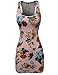Floral Print Sleeveless Racer-Back Mini Body-Con Dress Blush S