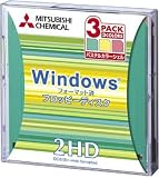三菱化学メディア 3.5インチFD 2HD DOS/Vフォーマット 3枚パステルカラー Pケース入り 2HDV3ML