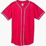Youth Wicking Mesh Button Front Baseball Jersey with Braid Trim from Augusta Sportswear
