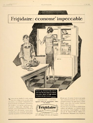 1929 Ad French Frigidaire Econome Housewife Femme Deco - Original Print Ad