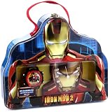 Marvel Comics Kids039 IM2004T Iron Man Giftable Tin Alarm Clock Watch Set on sale