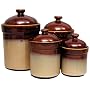 Sango Nova Brown Canisters, Set of 4