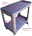 Flat Top 2 Shelves Plastic Service Utility Cart Small