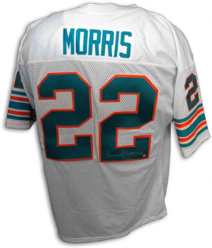 Mercury Morris Autographed Throwback White Custom Jersey w/''17-0'' Inscription