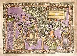 Art in India Madhubani Folk Paintings Home Decor Organic Color Paper 22 x 30 inches
