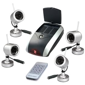 2.4 GHz Channel-scan Alloyed shell water-proof Wireless Indoor/Outdoor security system with 4 Pack CCTV Surveillance security Camera w/NightVision