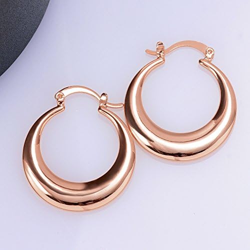 Fashion Gold Plated Brass Hoop Earrings for Women WA000766 (18K Rose Gold-plated)