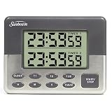 Sunbeam, 91642, 23 Hour, 59 Minute, 59 Second Dual Digital Timer with Clock, Grey... by Sunbeam