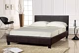 5ft King Size Cosmos Brown Faux Leather Bed