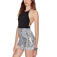 Sexy Embroidered Backless Sequined Glittering Halter Bodycon Dress/Club Dress/Party Dress/Wedding Dress 