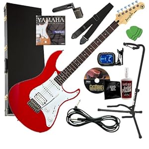 best prices Yamaha PAC112J Red Guitar COMPLETE BUNDLE w/ Hard Case, Tuner, Stand Online Shop